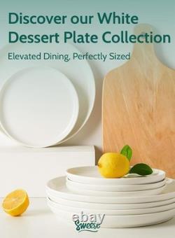 10 Inch Porcelain Dinner Plates, White, Set of 6 Microwave, Oven, Dishwashe