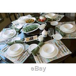 10 Strawberry Street Bone China White 32-Piece Dinnerware for 6 + 7pc Serve Set