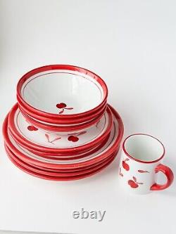 10 pcs Set Dansk Bing Cherry Dinner Salad Plate Bowl mug Hand Painted Dinnerware
