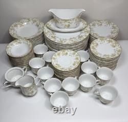 100 Pc Set Of Vintage Sango Persian Wood 3800 Japan China Dinnerware Gold Floral