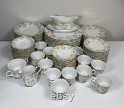 100 Pc Set Of Vintage Sango Persian Wood 3800 Japan China Dinnerware Gold Floral