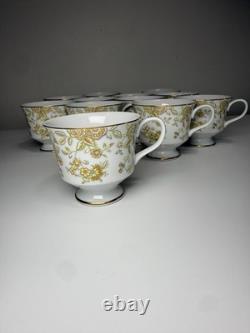 100 Pc Set Of Vintage Sango Persian Wood 3800 Japan China Dinnerware Gold Floral