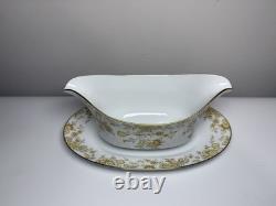 100 Pc Set Of Vintage Sango Persian Wood 3800 Japan China Dinnerware Gold Floral