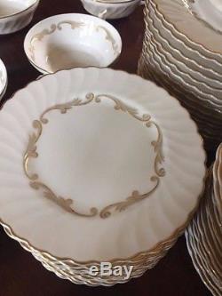 108 pieces Baroque Syracuse China Dinnerware Gray Scrolls Service for 13 extras
