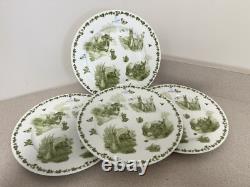 12 Green Toile Peter Rabbit Dinner Salad Bowl Plates World of Beatrix Potter NEW