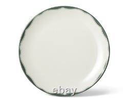 12-Piece Porcelain Dinnerware Set for 4, White & Sage Green Plates and Bowls