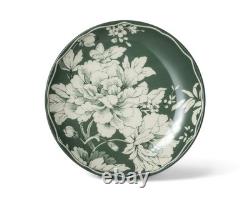 12-Piece Porcelain Dinnerware Set for 4, White & Sage Green Plates and Bowls