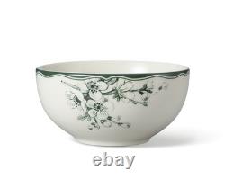 12-Piece Porcelain Dinnerware Set for 4, White & Sage Green Plates and Bowls