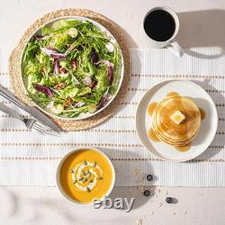 12-Piece Speckled White Ceramic Dinnerware Set for 4, Microwave & Dishwasher Saf