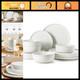 12-Piece White Stoneware Dinnerware Set Milkyway Design, Durable & Stylish