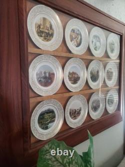 12 Piece Wittnauer Plates Set Gold Rim White