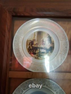 12 Piece Wittnauer Plates Set Gold Rim White