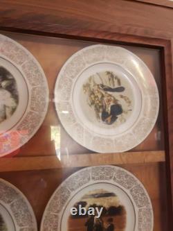 12 Piece Wittnauer Plates Set Gold Rim White
