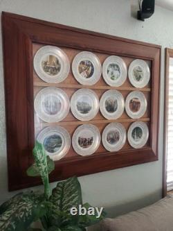 12 Piece Wittnauer Plates Set Gold Rim White