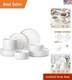 12 Pieces Porcelain Dinnerware Set, Modern White Dish Set for 4, Serving Pla