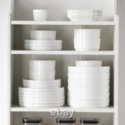 12 Pieces Porcelain Dinnerware Set, Modern White Dish Set for 4, Serving Pla