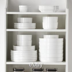12 Pieces Porcelain Dinnerware Set, Modern White Dish Set for 4, Serving Pla