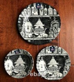 12pc ROYAL WESSEX Apothecary DINNERWARE SET Skull Witches Brew HALLOWEEN NWT