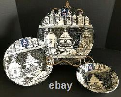 12pc ROYAL WESSEX Apothecary DINNERWARE SET Skull Witches Brew HALLOWEEN NWT