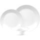 12pc White Dinnerware Set Modern Tempered Glass Durable Dishwasher Safe