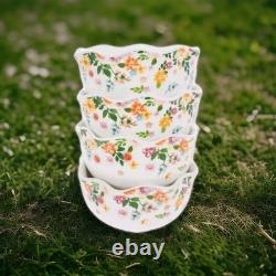 12pc market square dinner Set for 4 Floral matching plates & bowls