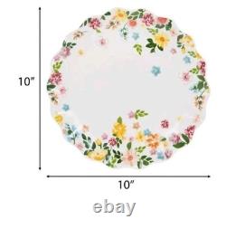 12pc market square dinner Set for 4 Floral matching plates & bowls