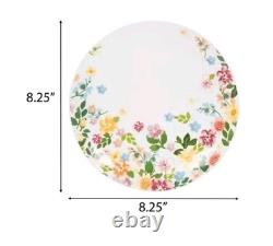 12pc market square dinner Set for 4 Floral matching plates & bowls