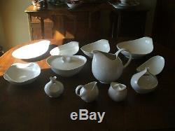15 Pcs. Eva Zeisel Hallcraft Mid Century Modern White Dinnerware Collection