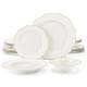 16/32pc NordicEuropean Golden Rim White Porcelain Tableware Set with Bowl, Dinner