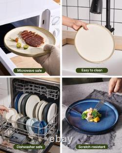 16-Pc Ribbed Dinnerware Set for 4 White, Chip & Scratch Resistant