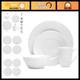 16-Piece Bone China Dinnerware Set White Plates, Bowls & Mugs, Dishwasher Safe