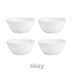 16-Piece Bone China Dinnerware Set White Plates, Bowls & Mugs, Dishwasher Safe