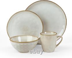 16-Piece Ocean Dinnerware Set for 4 White Plates, Bowls & Mugs