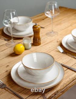 16-Piece Ocean Dinnerware Set for 4 White Plates, Bowls & Mugs