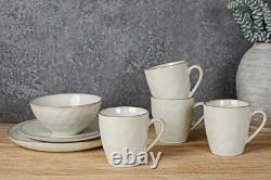 16-Piece Ocean Dinnerware Set for 4 White Plates, Bowls & Mugs
