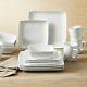 16-Piece Porcelain Coupe Square Dinnerware Set Home Dinner Dishes Service Kit
