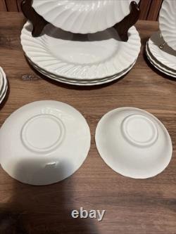 16-Piece Sheffield Bone White Dinnerware Set Service for 4, Vintage Ironstone