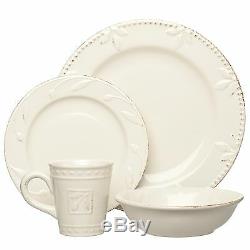 16 Piece Sorrento Dinnerware Set in Ivory by Signature Housewares