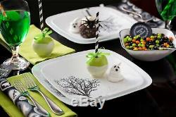 16 Piece Square Rustic Dinnerware Set Kitchen Tableware Glass Plates Mug China