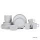 16-Piece Stoneware Dinnerware Set, White, Microwave & Dishwasher Safe