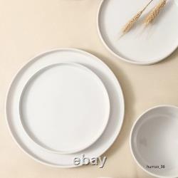16-Piece Stoneware Dinnerware Set, White, Microwave & Dishwasher Safe