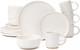 16-Piece White Stoneware Dinnerware Set for 4, Microwave & Dishwasher Safe