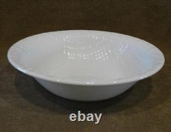 16-pc Corelle LINEN WEAVE DINNERWARE SET Plates Bowls Mugs White Embossed