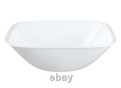 16-pc Corelle PURE WHITE SQUARE Dinnerware Set Dinner Lunch Plates Bowls & Mugs