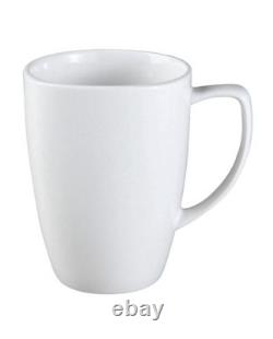 16-pc Corelle PURE WHITE SQUARE Dinnerware Set Dinner Lunch Plates Bowls & Mugs