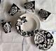 16 pieces set dinnerware BLACK & WHITE DAMASK by HOME, VINTAGE SERVING FOR 4