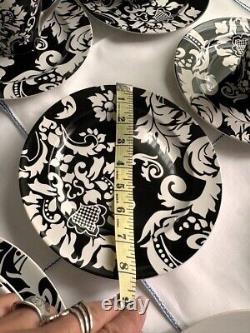 16 pieces set dinnerware BLACK & WHITE DAMASK by HOME, VINTAGE SERVING FOR 4