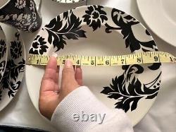 16 pieces set dinnerware BLACK & WHITE DAMASK by HOME, VINTAGE SERVING FOR 4