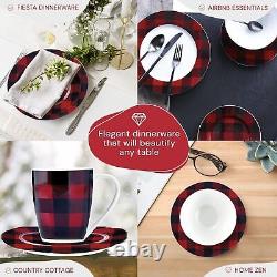 16C christmas Dinnerware Set Gift Porcelain Lighwaight Bpa free Dishwasher Safe