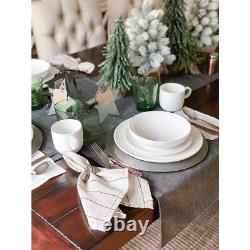 16pc Dinner Set White Solid Casual Modern Contemporary Round Porcelain 16